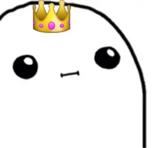 👑 Клякса, Милый, Корона, Эмодзи, Минимализм, Смешной telegram sticker
