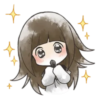 😍 Chibi, Niedlich, Anime, Glitzer, Mädchen telegram sticker