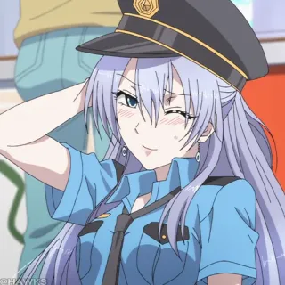 🧪 动漫, 女孩, 警察, 制服, 可爱, 眨眼 telegram sticker