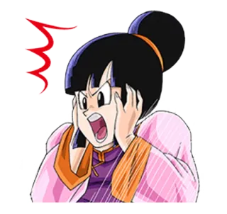 😡 Chi-Chi Dragon Ball Chi-Chi, Dragon Ball, arrabbiato, anime, cartoni animati, scioccato telegram sticker
