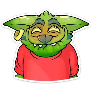 😄 Goblin, Desenho animado, Verde, Criatura, Personagem, Brinco whatsapp sticker