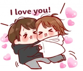 ❤️ I love you! amore, carino, cartoni animati, relazione, affetto, coppia, romantico telegram sticker