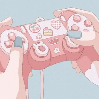 ✨ ゲーム, コントローラー, ピンク, かわいい, カワイイ, ゲーミング telegram sticker