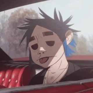 😝 2-D 2D, Gorillaz, Dibujo animado, Música, Banda virtual telegram sticker