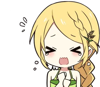 😥 Anime, Cô gái, khóc, Chibi, buồn, cảm xúc, Hoạt hình telegram sticker