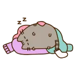 😴 Pusheen cat, cartoon, animal, cute, sleepy, lazy, relaxed telegram sticker
