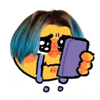🫐 emoji, piangere, triste, telefono telegram sticker