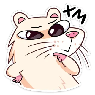 🤔 хм แฮมสเตอร์, สัตว์, คิด, น่ารัก, การ์ตูน telegram sticker
