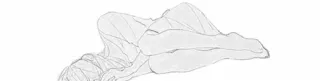 😔 drawing, figure, sketch, art, reclining, sleeping, illustration telegram sticker