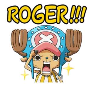 👌 Tony Tony Chopper One Piece ROGER!!! anime, chopper, reindeer, one piece telegram sticker