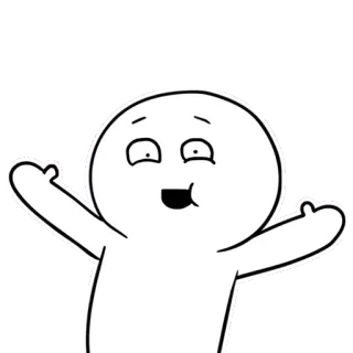 😀 cartoon, character, happy, greeting telegram sticker