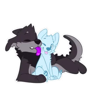 👅 Desenho animado, Animais, Cães, Filhote, Fofo, Afeição telegram sticker
