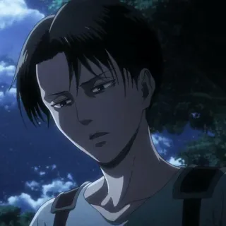 ☕ Levi Ackerman Attack on Titan Anime, Personaje, Manga, Retrato telegram sticker