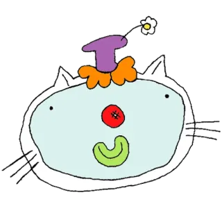 🎪 clown, katze, cartoon, lustig, sticker, süß telegram sticker
