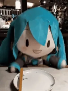 🍽 Hatsune Miku ฮัตสึเนะ มิกุ, โวคาลอยด์, ตุ๊กตา, อนิเมะ, น่ารัก telegram sticker