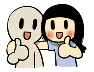 👍 thumbs up, cartoon, friendship, happy, positive, support telegram sticker