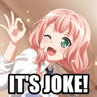 👌 IT'S JOKE! Anime, Witz, Mädchen, Okay, Ok whatsapp sticker