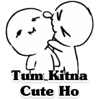 😀 Tum Kitna Cute Ho fofo, amor, hindi, desenho animado, afeição, doce telegram sticker