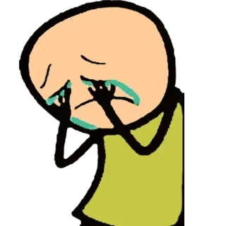 😭 weinen, traurig, emotionen, cartoon, tränen, strichmännchen telegram sticker