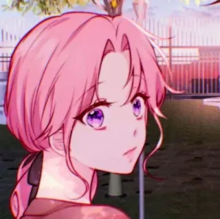 🎟 Anime, Manga, różowe włosy, dziewczyna, kreskówka telegram sticker
