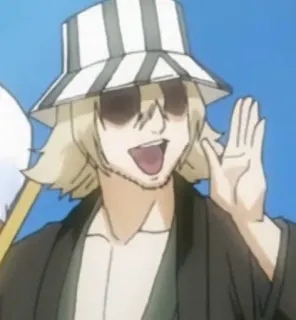 😃 Kisuke Urahara Bleach Kisuke Urahara, Bleach, Anime, Manga, Charakter, Hut, Lächeln telegram sticker