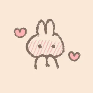 🥺 кролик, заяц, сердечки, милый, мультик, животное telegram sticker