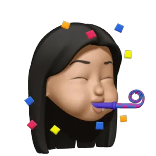 🥳 memoji, celebration, confetti, party, fun, cartoon, animation telegram sticker