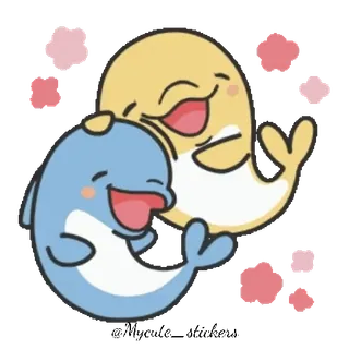 ❤️ delfín, lindo, dibujos animados, animal, feliz, amistad telegram sticker