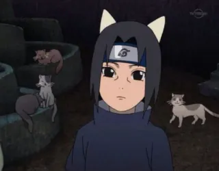 🐱 Itachi Naruto itachi, naruto, anime, telinga kucing, kucing, fanart telegram sticker