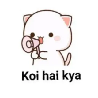 🧐 Koi hai kya süß, Katze, Megaphon, Cartoon, Illustration telegram sticker