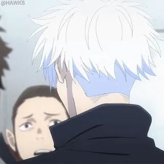 😠 Gojo anime, cabelo branco, triste, chocado telegram sticker