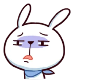 😰 Cartoon, Kaninchen, Traurig, Erschöpft, Hase, Schläfrig telegram sticker