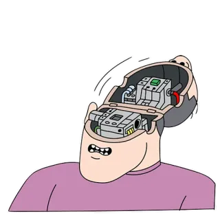 😱 robot, dibujos animados, gracioso, tecnología, máquina, cabeza, pegatina whatsapp sticker