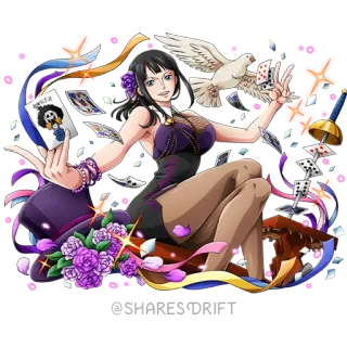 ♠️ Nico Robin One Piece @SHARES DRIFT Anime, One Piece, Nico Robin, Mangá, Personagem, Desenho animado telegram sticker