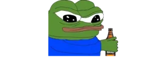 🍾 Pepe the Frog Pepe de Kikker, Drinken, Meme, Internet meme, Kikker, Bier whatsapp sticker