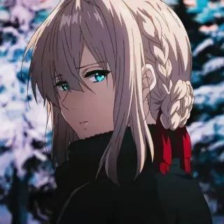 😒 Violet Evergarden anime, girl, violet evergarden, character, illustration telegram sticker