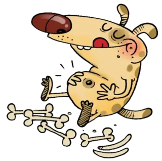 😋 cane, cartone animato, ossa, animale, giocoso, carino whatsapp sticker