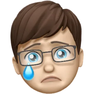 😢 Эмодзи, Плачет, Грустный, Лицо, Эмодзи Apple, Memoji telegram sticker