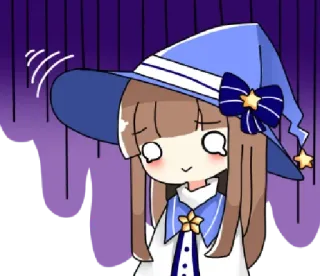🥲 bruxa, anime, desenho animado, adesivo, kawaii, magia, estrelas telegram sticker