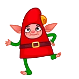 👋 elfe, comic, mittelfinger, beleidigend, unhöflich, festlich, weihnachten telegram sticker