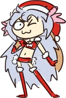 😉 Anime, Natale, Ragazza, Cartone animato, Personaggio, Fan art, Adesivo telegram sticker