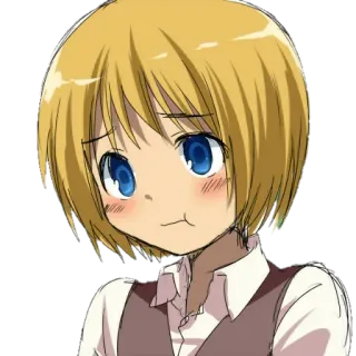 ☹ Armin Arlert Attack on Titan Anime, Manga, Armin Arlelt, L'Attaque des Titans, Fanart telegram sticker
