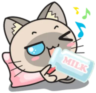 🥛 MILK cat, milk, cute, cartoon, animal, sticker whatsapp sticker
