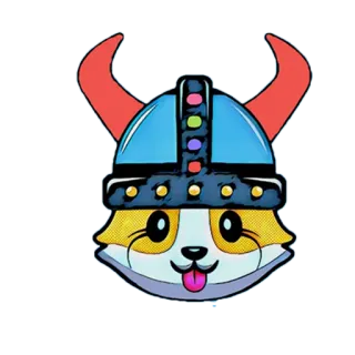 😊 Wiking, Pies, Hełm, Kreskówka, Zwierzę telegram sticker