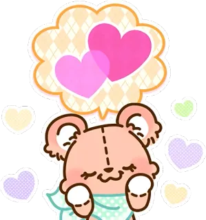 😍 熊, 爱心, 爱, 可爱, 卡哇伊, 卡通, 贴纸 telegram sticker