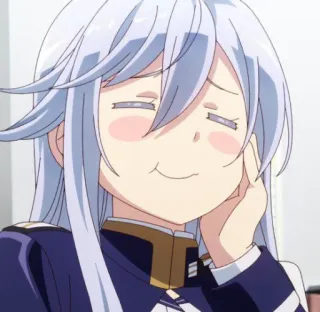✨ Anime, Charakter, Mädchen, süß, Lächeln, blaue Haare whatsapp sticker
