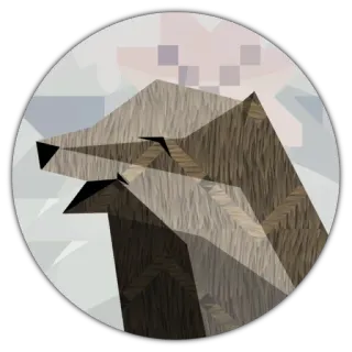 😶 animal, bear, geometric, abstract telegram sticker