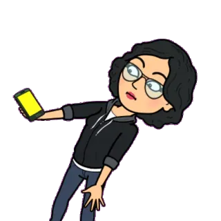 😳 Dibujo animado, Avatar, Selfie, Mujer, Gafas, Teléfono telegram sticker