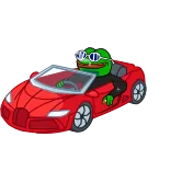🚗 Pepe the Frog Pepe ếch xanh, lái xe, xe hơi, meme, meme Internet, hoạt hình whatsapp sticker