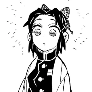 🌟 Shinobu Kocho Demon Slayer 蝴蝶忍, 鬼灭之刃, 漫画, 动漫, 惊讶, 可爱 telegram sticker
